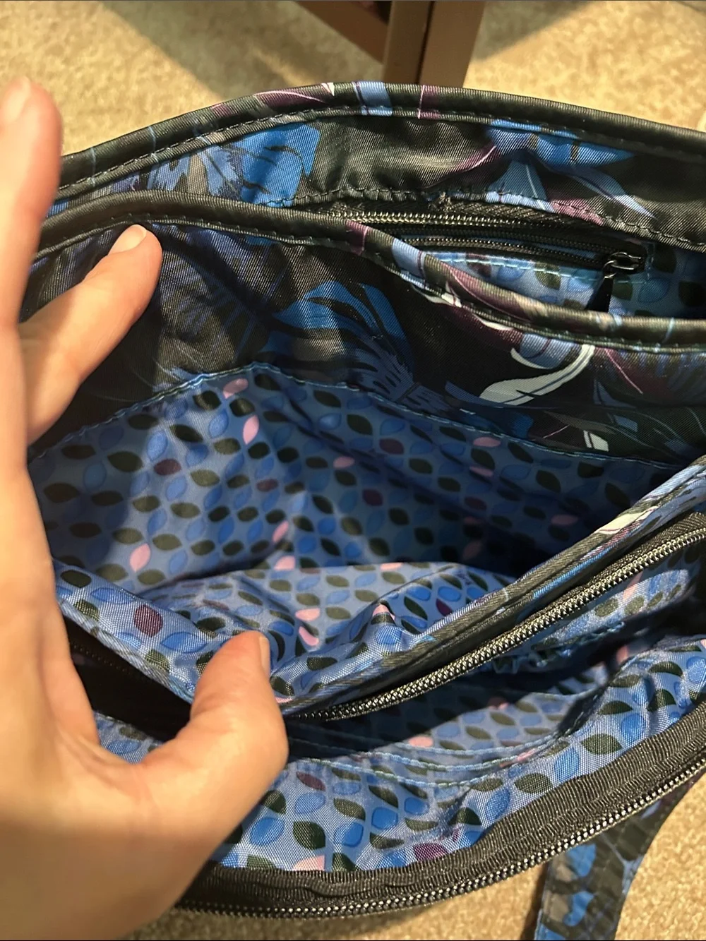 Lug Blue Tropical Print Crossbody Bag and Matching Wallet